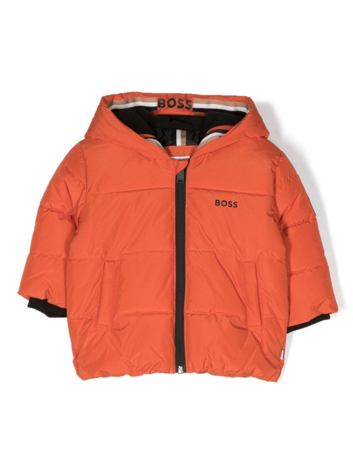 

BOSS Kidswear куртка с капюшоном и логотипом, оранжевый