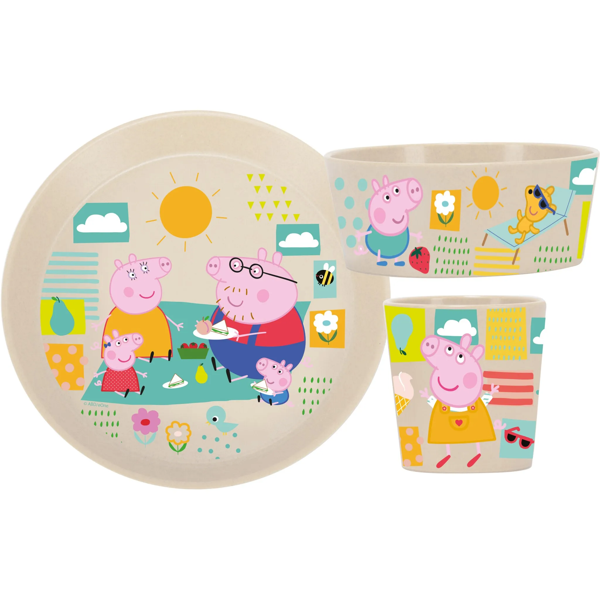 

KOZIOL Набор детской посуды "CONNECT PEPPA PIG", (набор, 3 предмета, 1 детская чашка, детская миска, детская тарелка), Co² нейтральное производство, Производство Германия, 3 предмета, на 1 персону, цвет organic sand