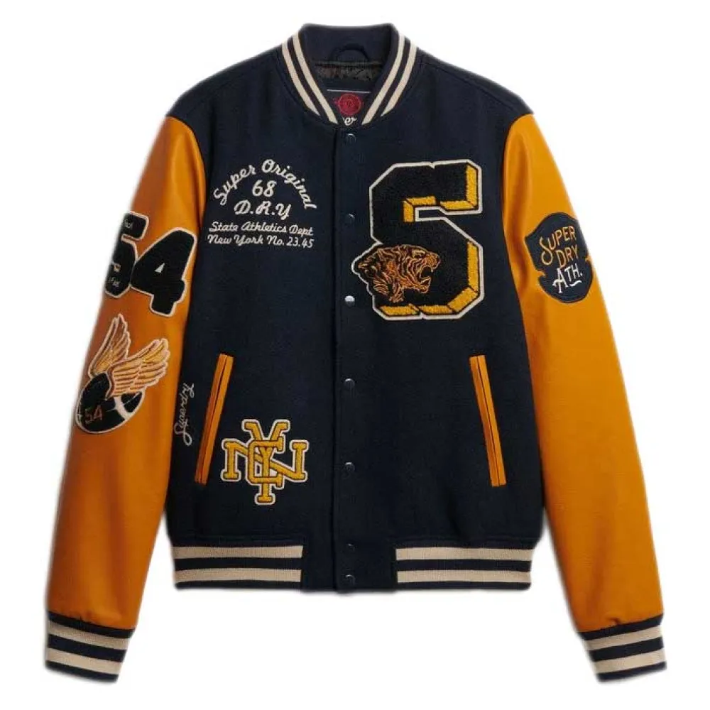 

Куртка Superdry Vintage Patched Varsity, синий