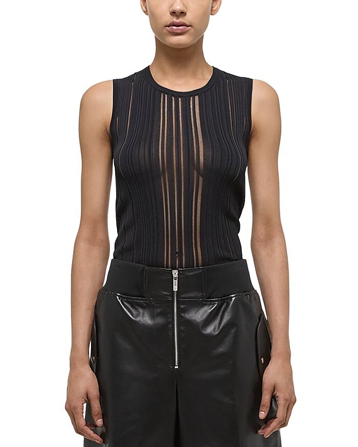 

Полупрозрачный топ Helmut Lang с открытой спиной, черный