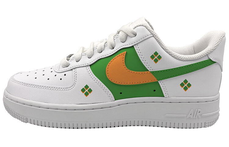

Кроссовки Nike Air Force 1 Skateboarding, белый/зеленый/оранжевый