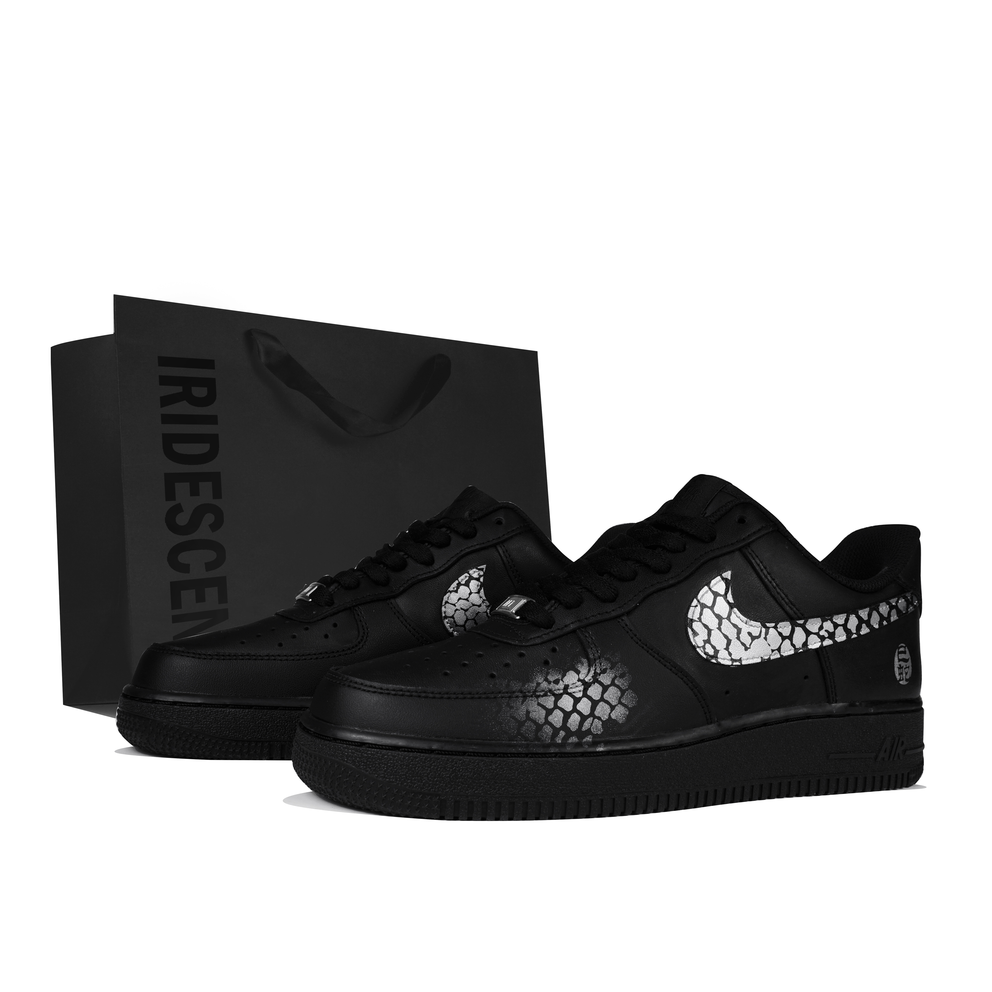 

Кроссовки Air Force 1 Low-Top для скейтбординга, мужские, черные, серебристые Nike, Black