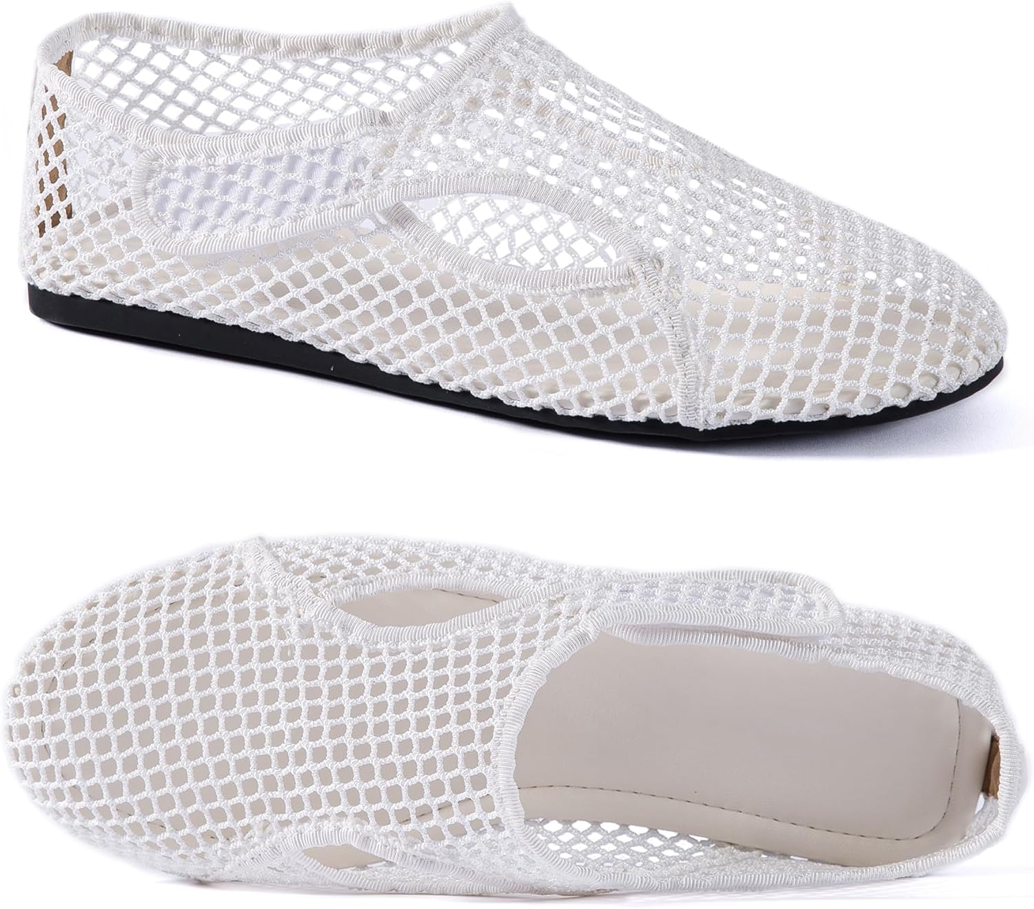 Мокасины N.N.G Mesh Slip-On, дышащие легкие летние босоножки на плоской подошве, белый — фото 2