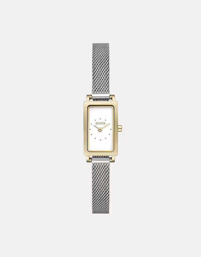

Женские часы Skagen Hagen Micro с двумя стрелками, из нержавеющей стали, золотого цвета, СЕРЕБРЯНЫЕ
