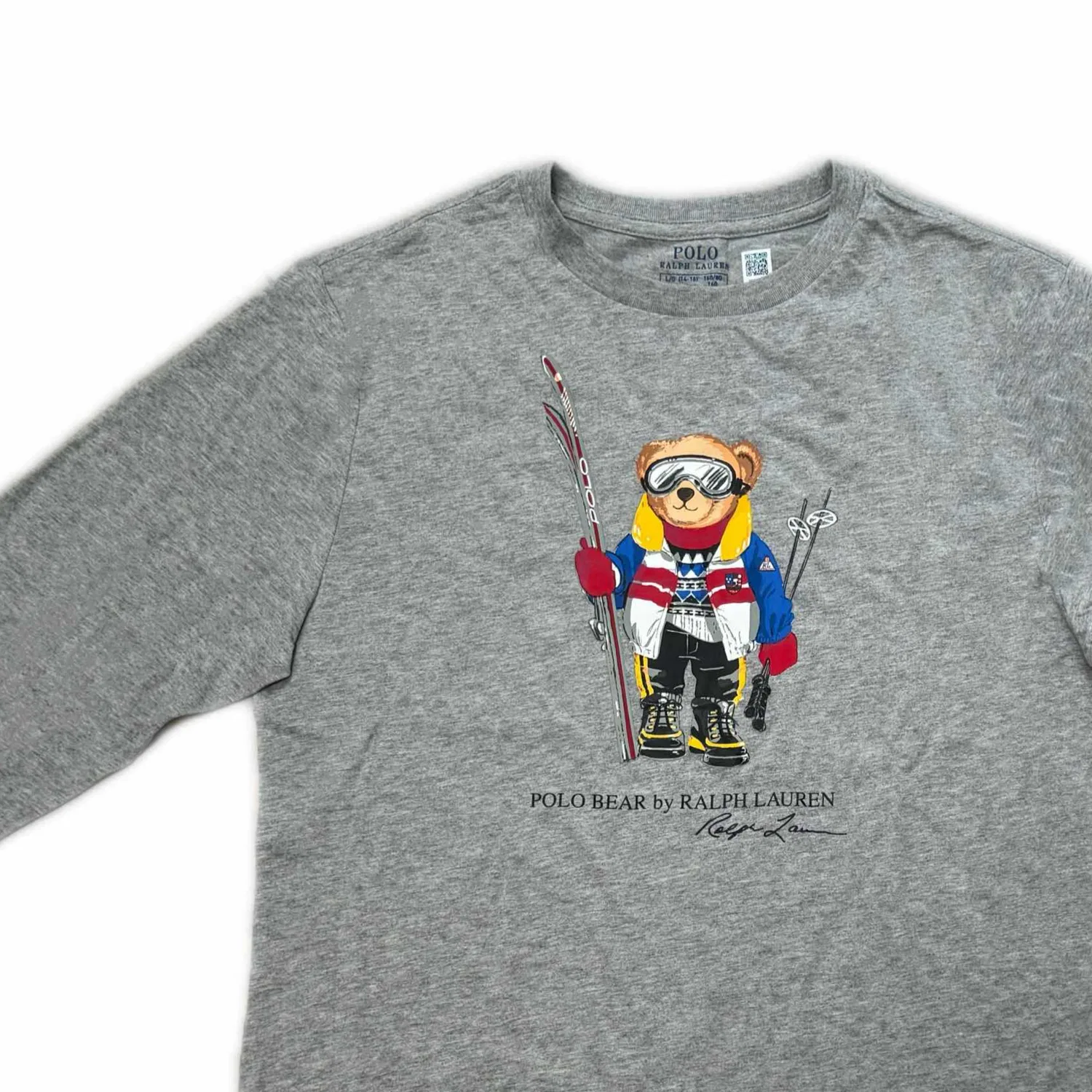 Футболка хлопковая Crew Neck Polo Ralph Lauren Kids серая — фото 4