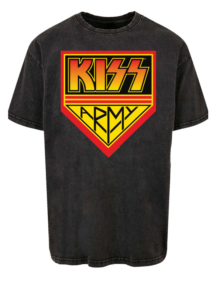 

Футболка большого размера с логотипом Kiss Rock Band Army черного цвета F4NT4STIC, Черный, Футболка большого размера с логотипом Kiss Rock Band Army черного цвета F4NT4STIC