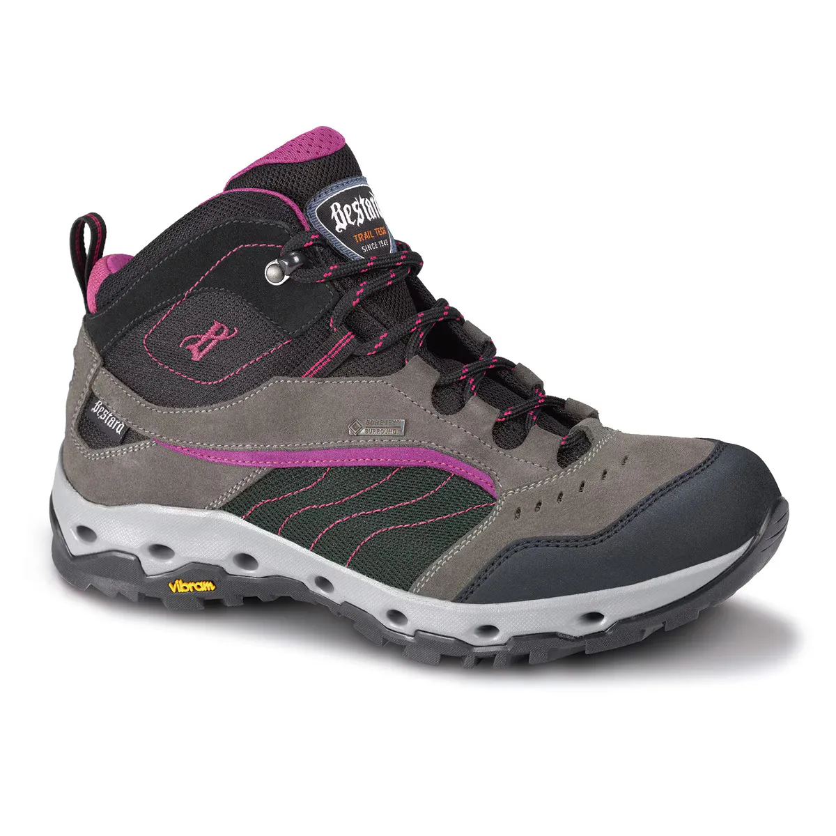 Женские горные сапоги Space Mid Lady Gore-Tex Bestard, серый/розовый