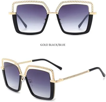 

Солнцезащитные очки 2026 года для женщин, с цепочкой для часов из сплава, мужские солнцезащитные очки, женские очки с защитой от УФ-излучения UV400 MTZJH, 5