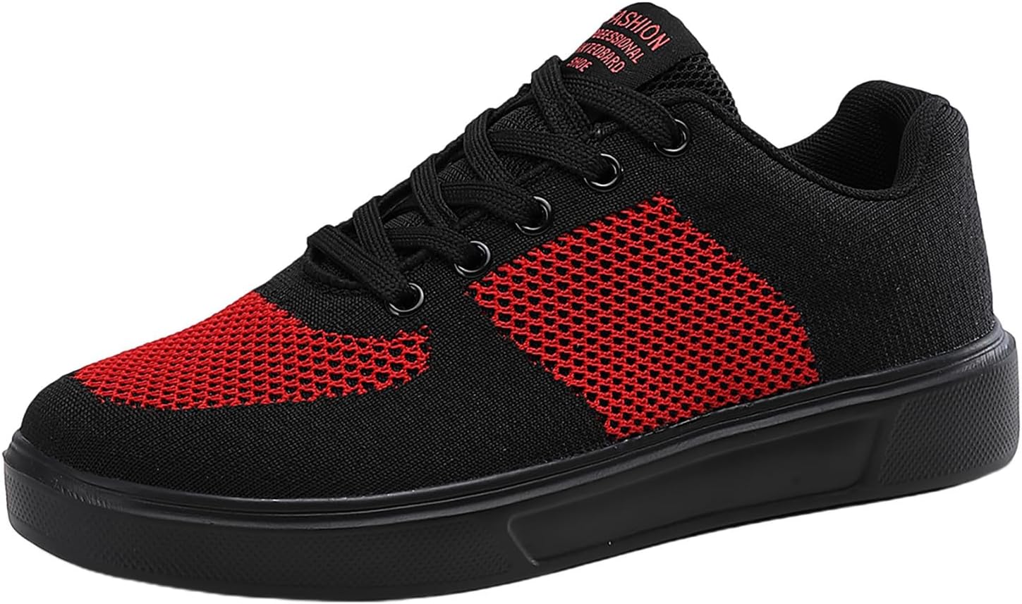 

Мужские слипоны для ходьбы с комфортной амортизирующей стелькой из памяти формы, дышащие, легкие, модные кроссовки, с противоскользящей подошвой, поддержкой свода стопы, амортизацией для тренировок и зала, широкая посадка Generic, красный