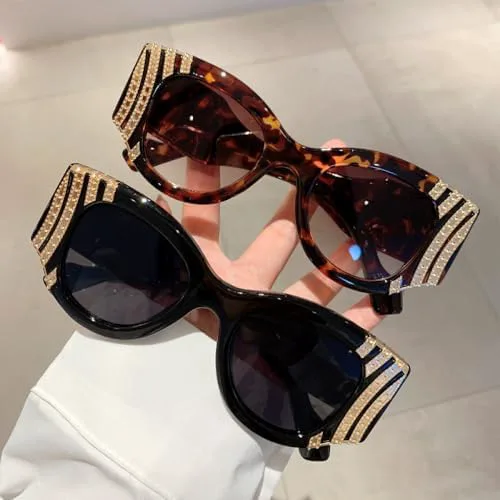 

Солнцезащитные очки «кошачий глаз» в большой оправе, модные винтажные очки в стиле панк, большие сексуальные женские очки 2026 года MTZJH, Blue Blue Yellow