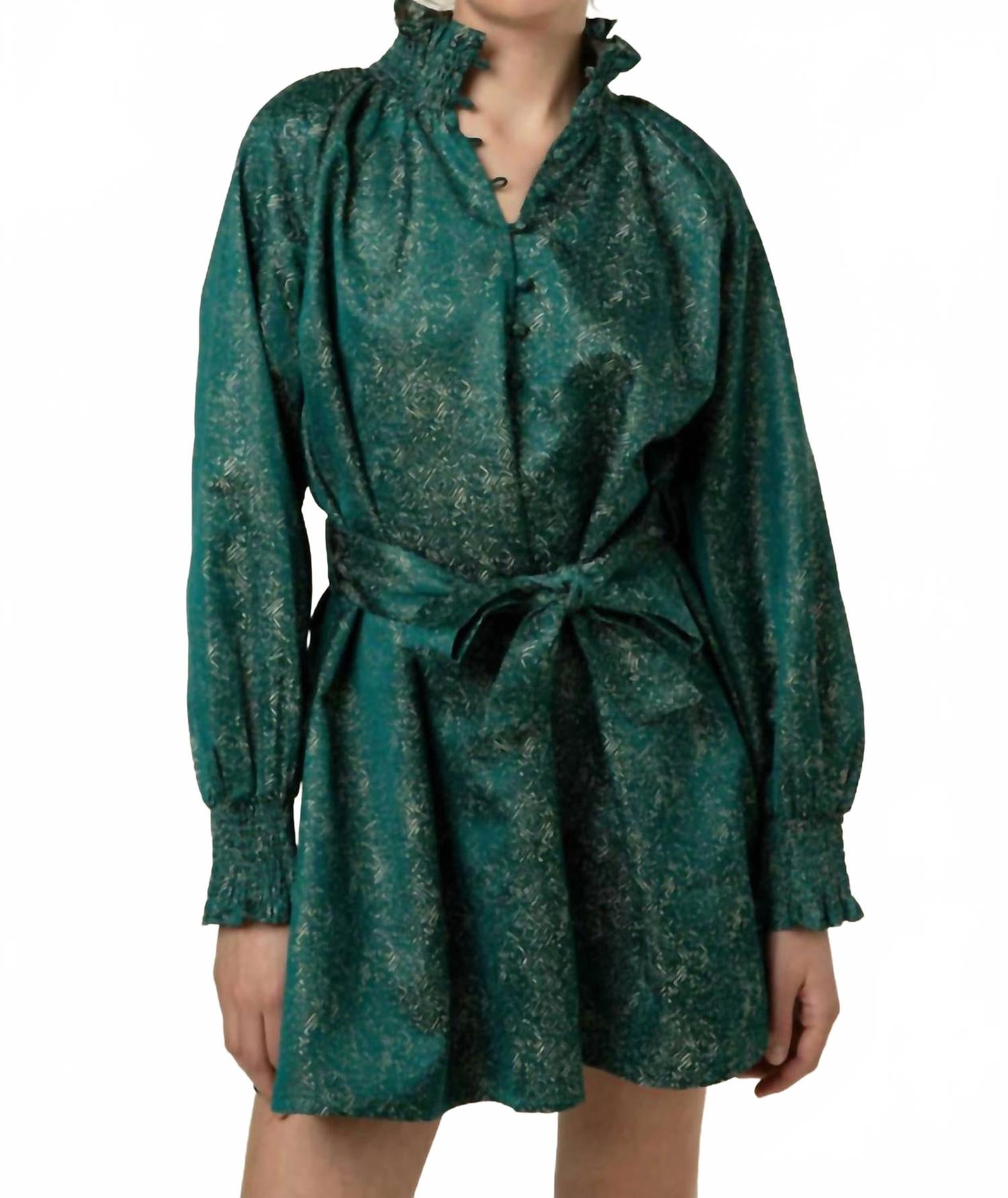 

FRNCH Мини-платье Gally изумрудно-зеленого цвета