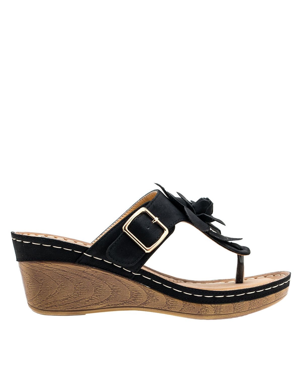 Женские босоножки на танкетке Flora GC Shoes, черный — фото 2