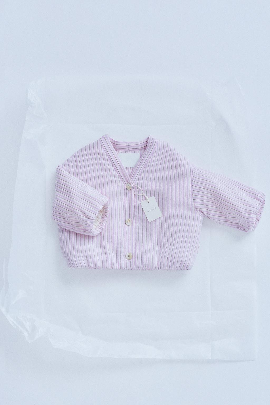 

Жакет с текстурированным принтом в полоску ZARA, цвет Lilac