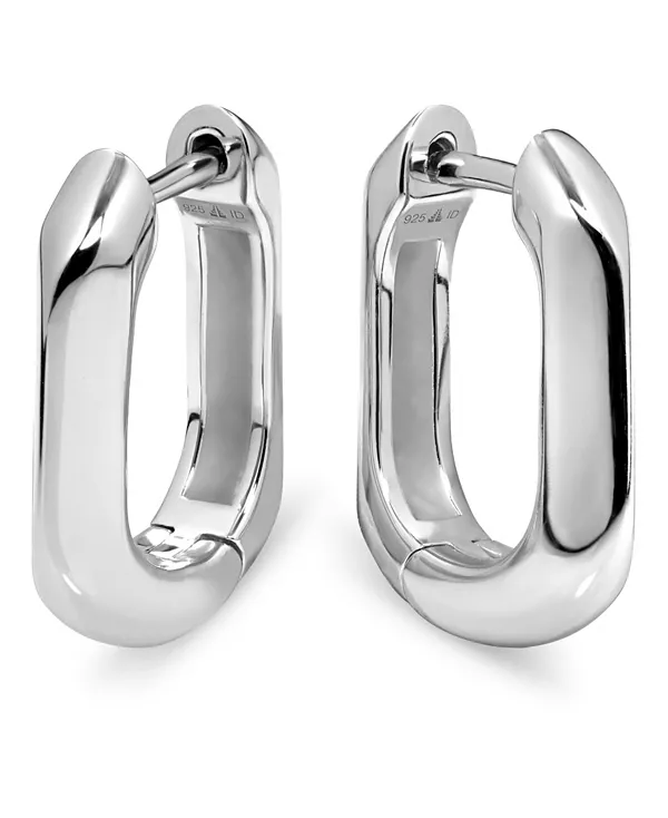 

Серьги-Кольца со скошенными краями из стерлингового серебра Devata, silver