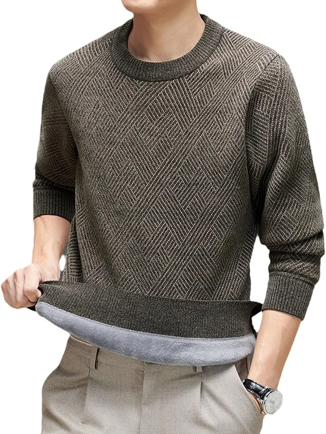 Мужской свитер Chenille Slim Fit с длинными рукавами — фото 2