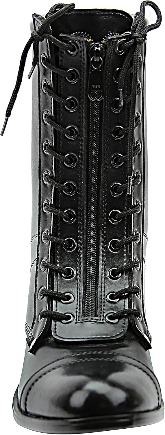 Мужские мотоциклетные кожаные ботинки выше щиколотки Mens Man Dragster Mid Calf, стильные и модные Fammz, черный — фото 2