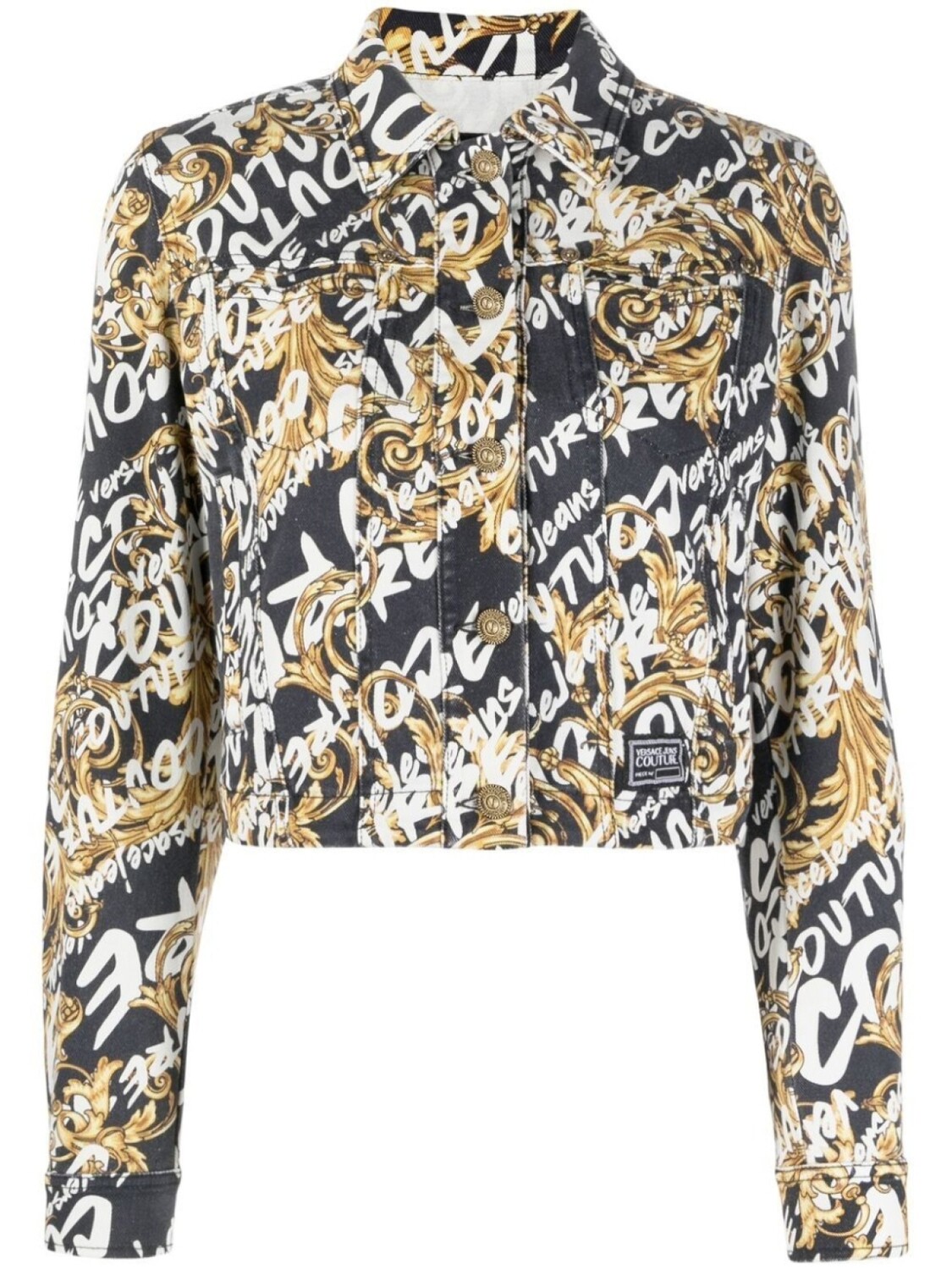 

Джинсовая куртка с принтом Barocco Versace Jeans Couture, черный