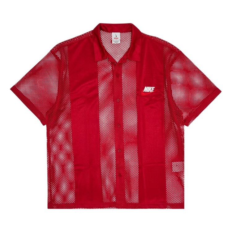 

Рубашка Supreme x Nike Mesh Short-Sleeve Shirt, красный