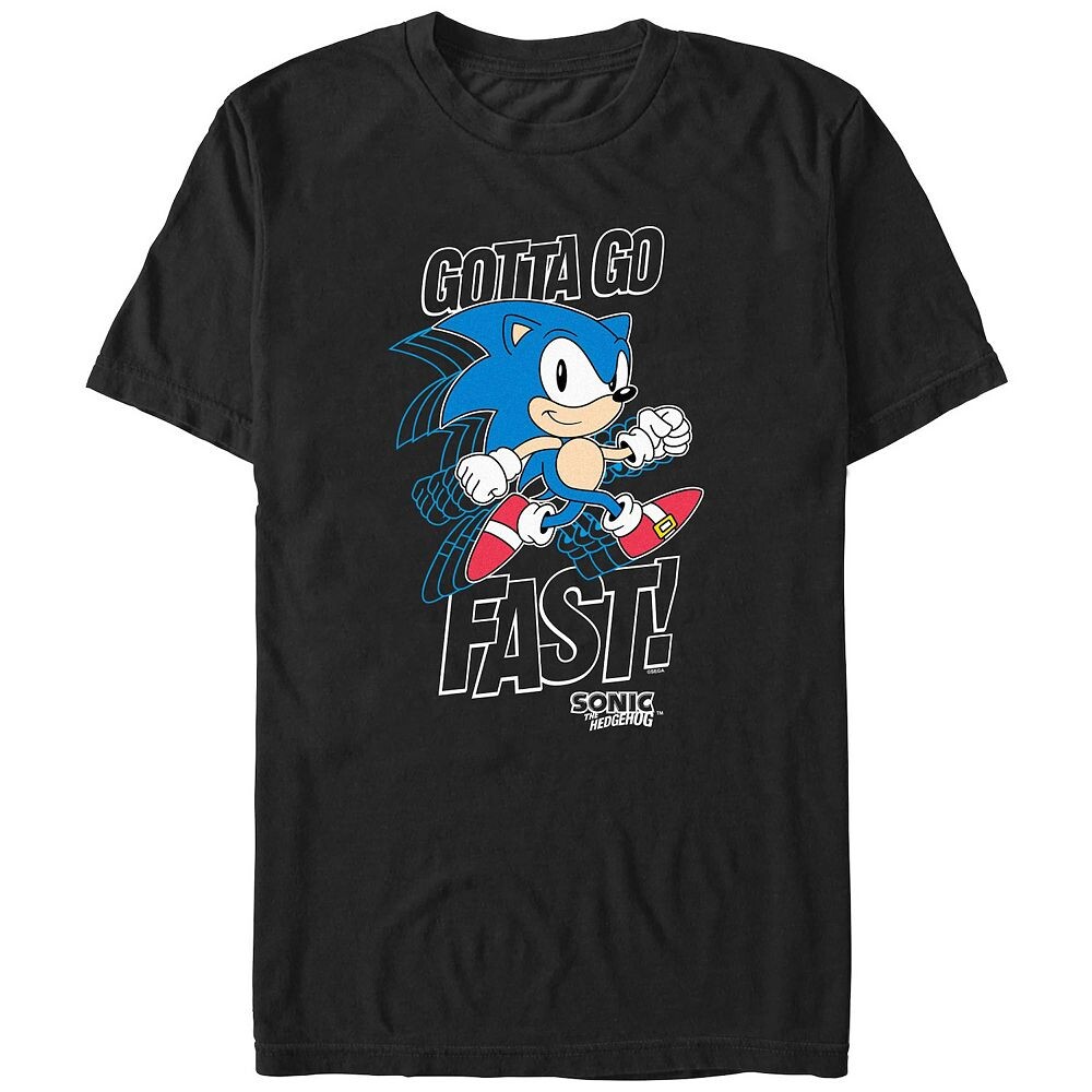 

Мужская футболка с рисунком Sonic The Hedgehog Strike A Pose Licensed Character, черный