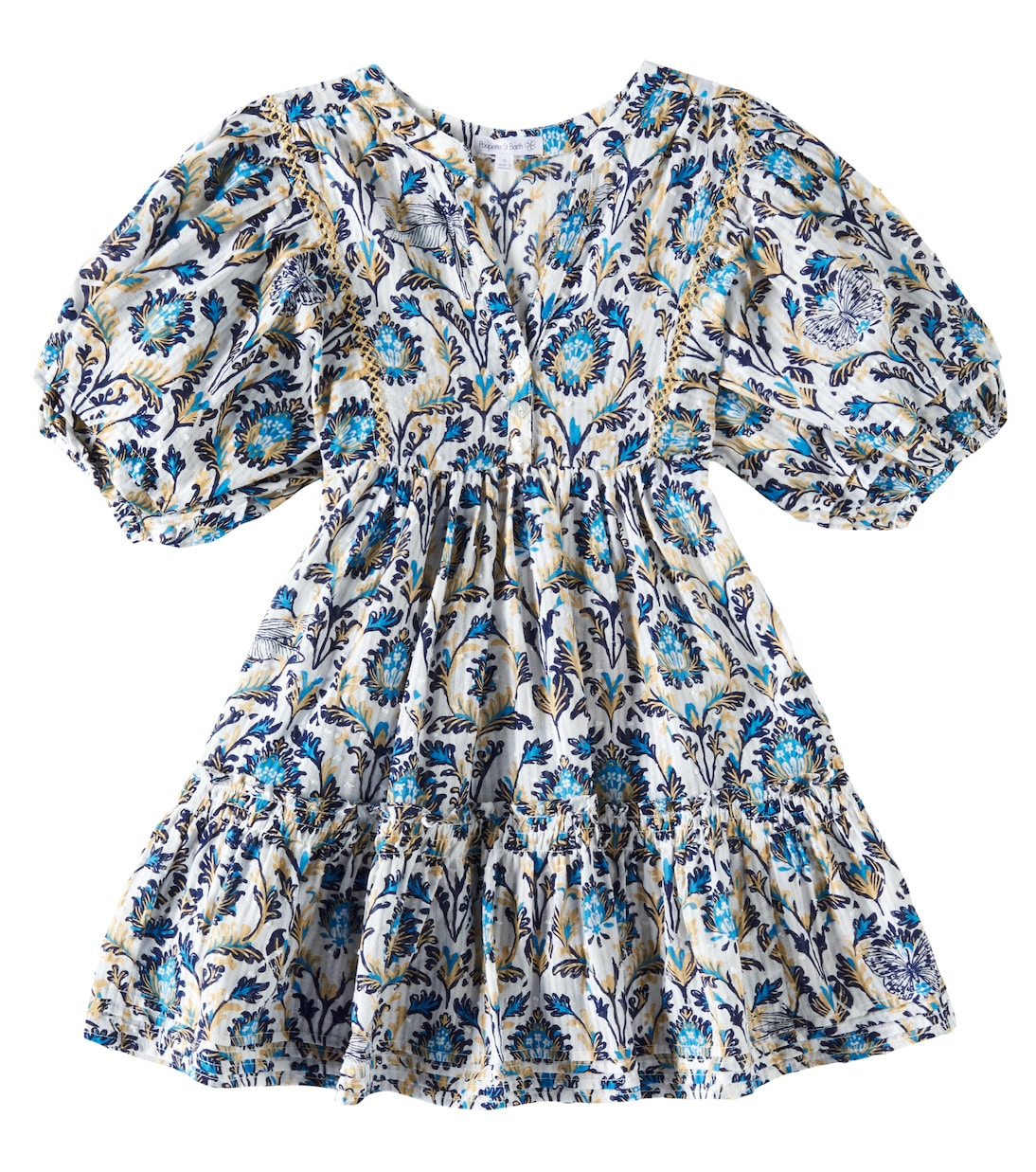 

Платье из хлопка с рюшами Aria Poupette St Barth Kids, Black Victorian