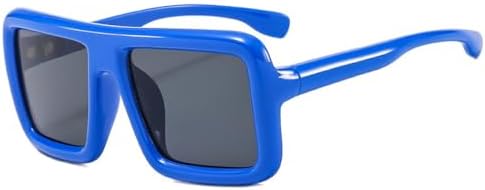 

Модные солнцезащитные очки большого размера, квадратной формы, конфетных цветов, для женщин, с защитой от УФ-излучения UV400, в стиле ретро и панк, для мужчин MTZJH, Blue Grey