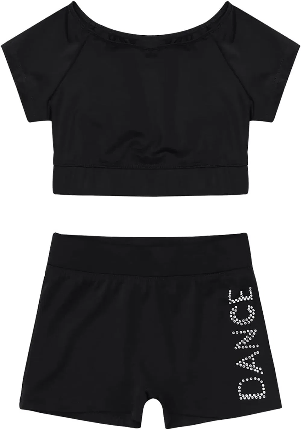 Детский спортивный костюм Daenrui, топ и шорты, Black