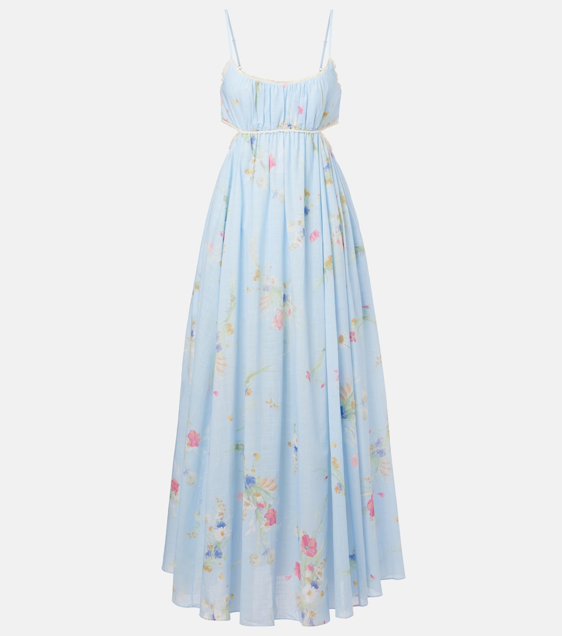 

Lucky Picnic цветочное хлопковое макси-платье Zimmermann, Blue Bouquet Floral