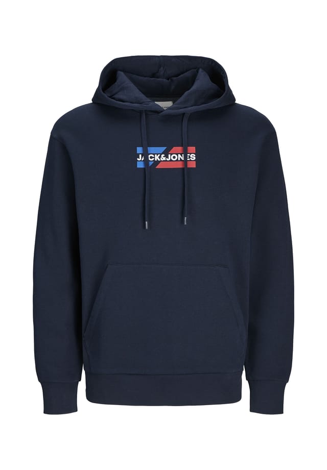 

Толстовка с капюшоном с графическим принтом Jack & Jones, синий