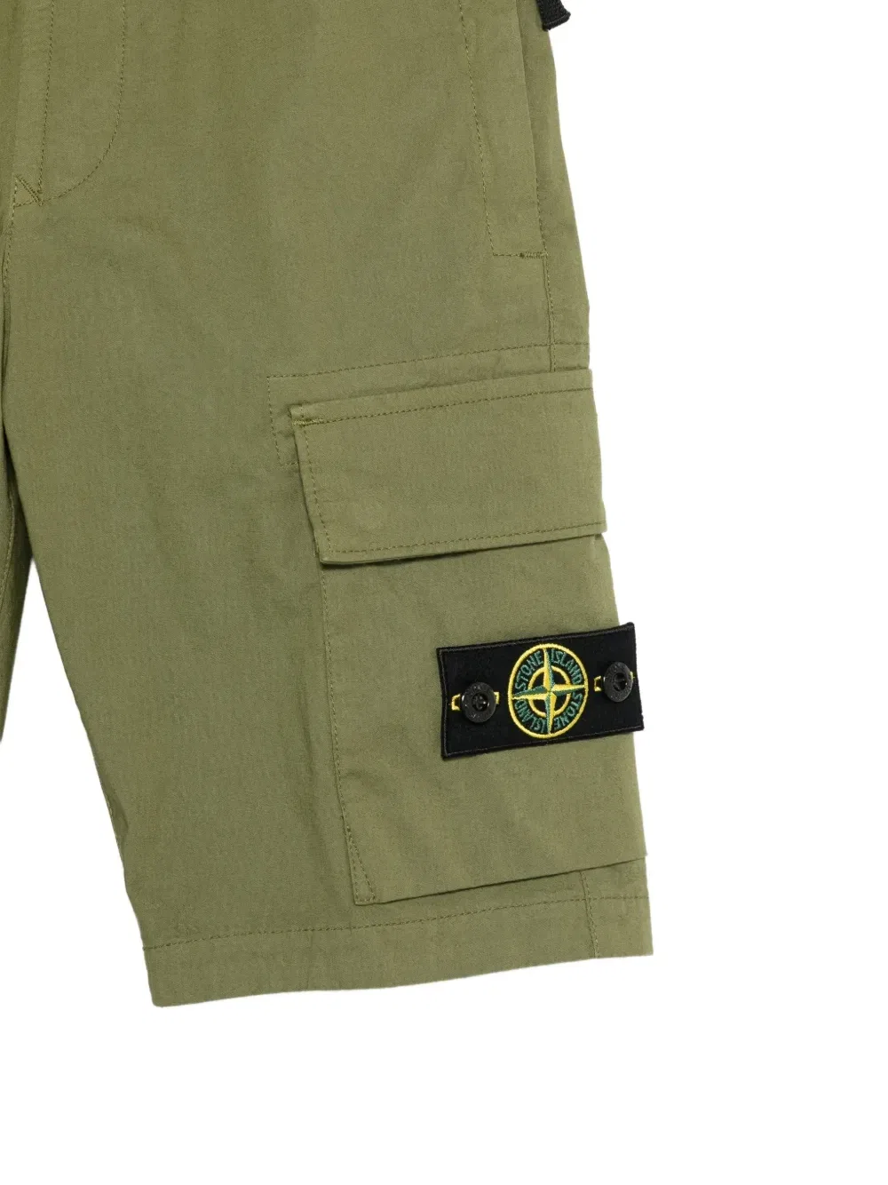 Шорты с нашивкой-логотипом Stone Island Junior, зеленый — фото 3