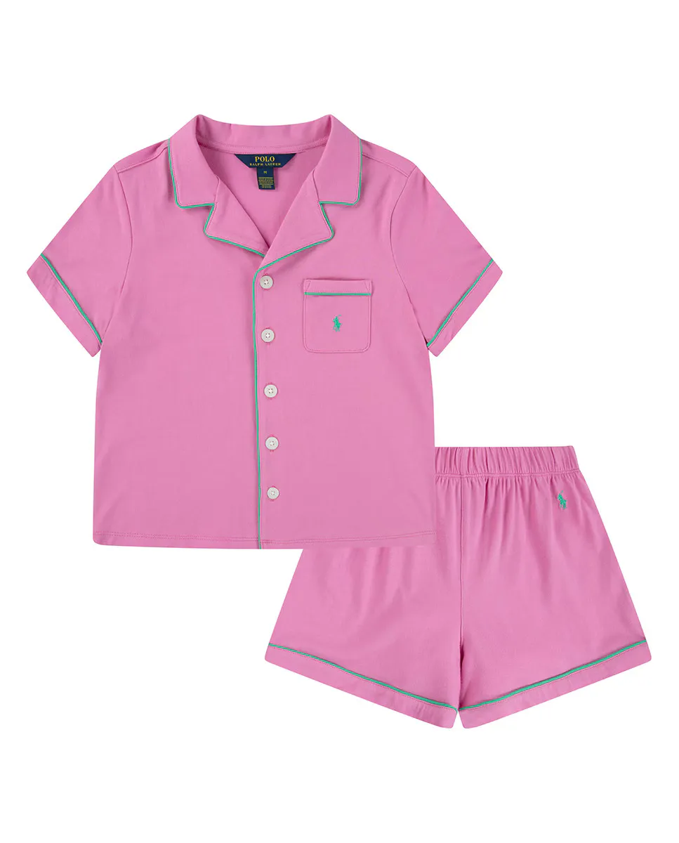 

Комплект трикотажной футболки и шорт для девочки Polo Ralph Lauren, цвет default