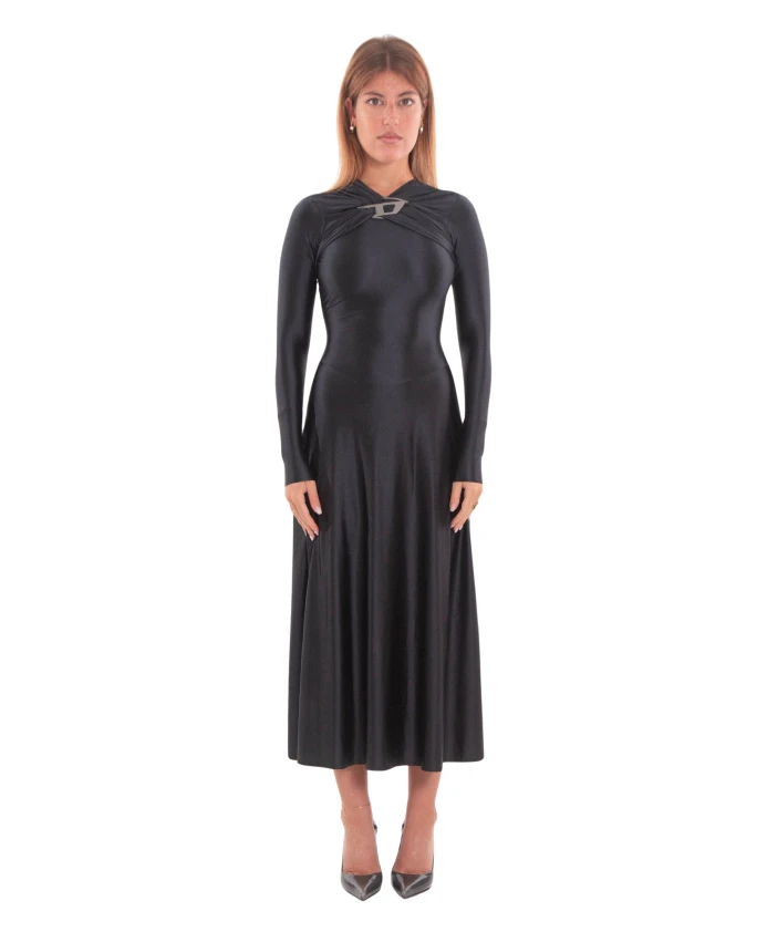 

Платье из драпированного нейлона D-Iamo Diesel, черный