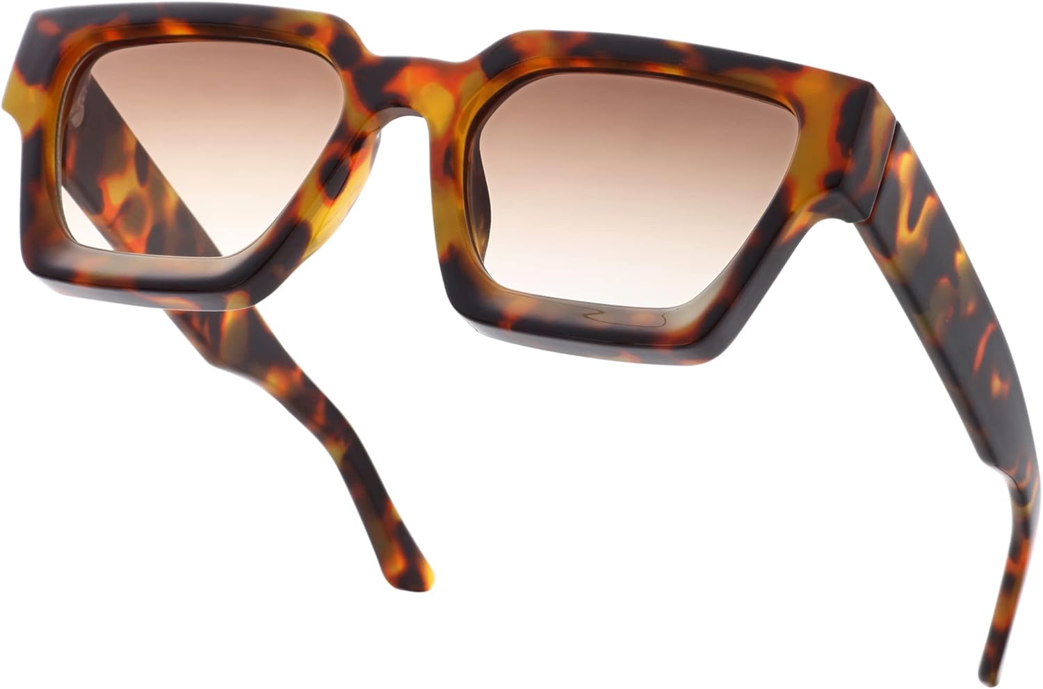 

Солнцезащитные очки в толстой квадратной оправе для женщин и мужчин, ретро-очки прямоугольной формы, модные черные солнцезащитные очки Teumire, A8 Leopard Frame/Gradient Brown Lens