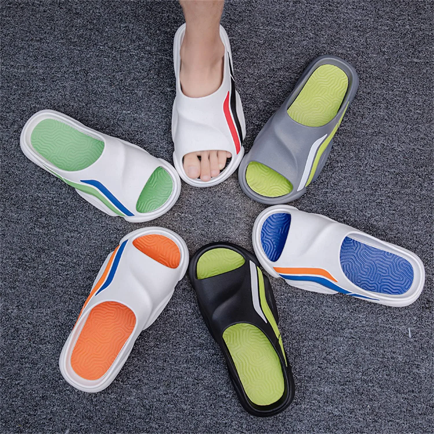 

Мужские модные дышащие повседневные тапочки DRESER, быстросохнущие сандалии, летние нескользящие пляжные туфли для мужчин, серый