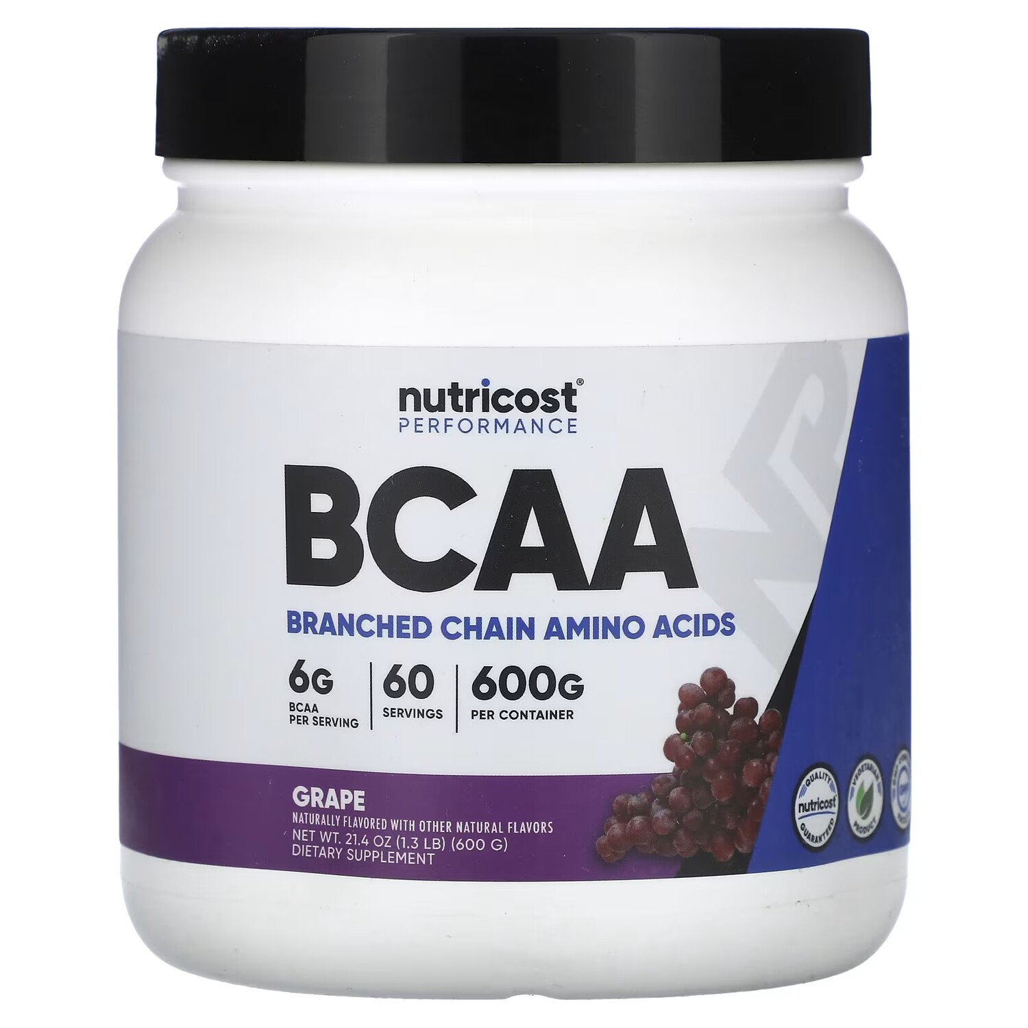 

Добавка Nutricost Performance BCAA со вкусом винограда, 600 г