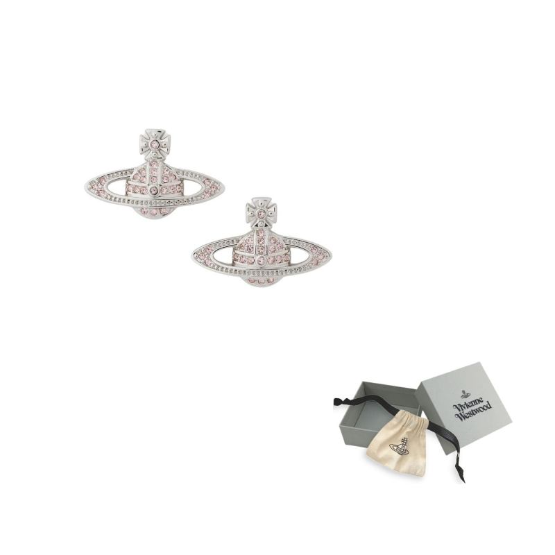 

Vivienne Westwood Сережки с камнями для женщин Silver/Pink