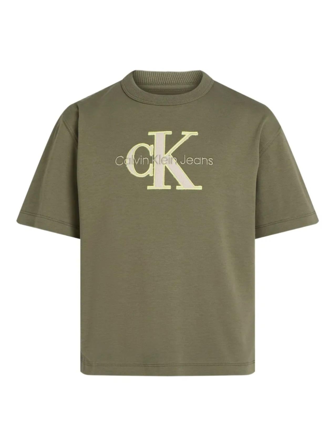 

Футболка с вышитым логотипом Calvin Klein Kids, зеленый