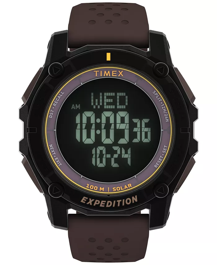 

Мужские часы-хронограф из коричневого силикона, 49 мм Timex