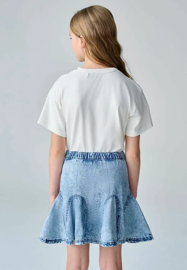 Юбка-Трапеция с годетами стандартного кроя Smallsaints, Denim — фото 2