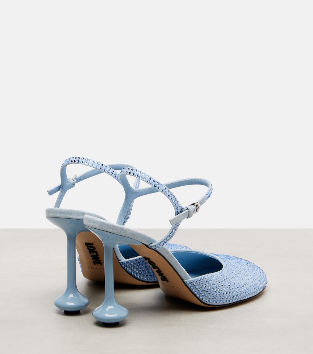 Туфли Toy 90 из кожи, украшенные кристаллами Loewe, Baby Blue — фото 2