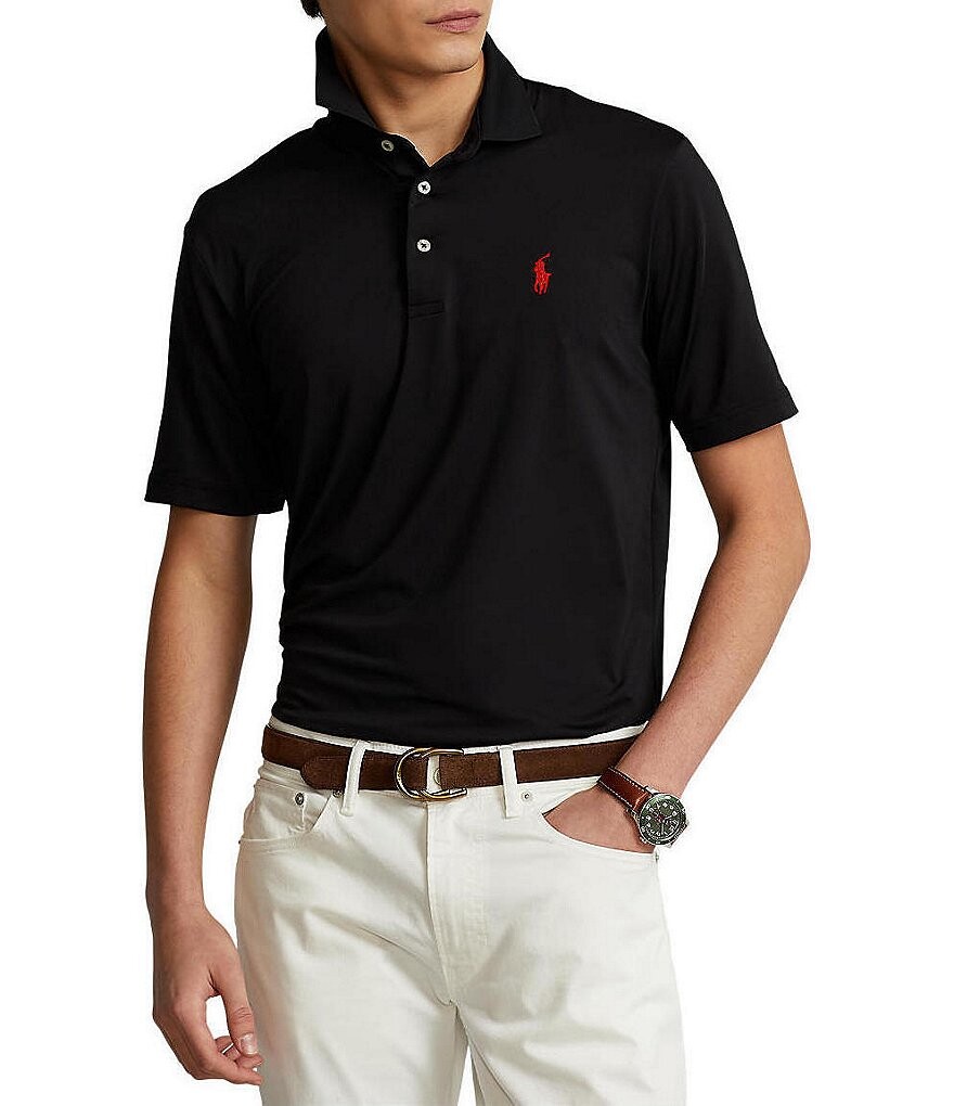 

Рубашка-поло классической формы Polo Ralph Lauren Performance с короткими рукавами, черный
