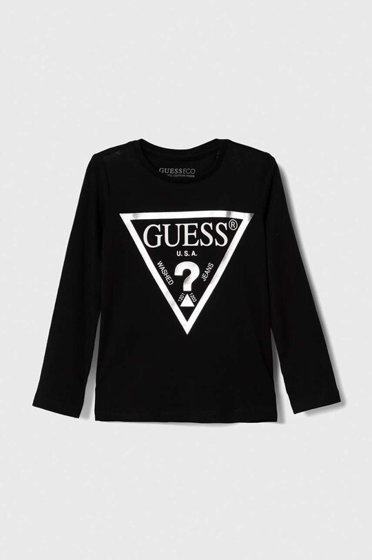 

Хлопковая рубашка с длинными рукавами для мальчиков и девочек Guess, черный