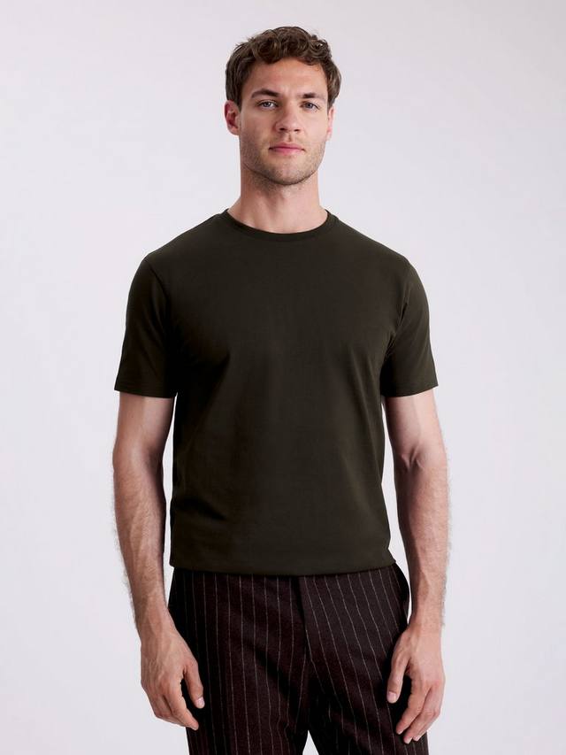 

Хлопковая футболка Regular Fit с коротким рукавом и круглым вырезом Moss, Brown