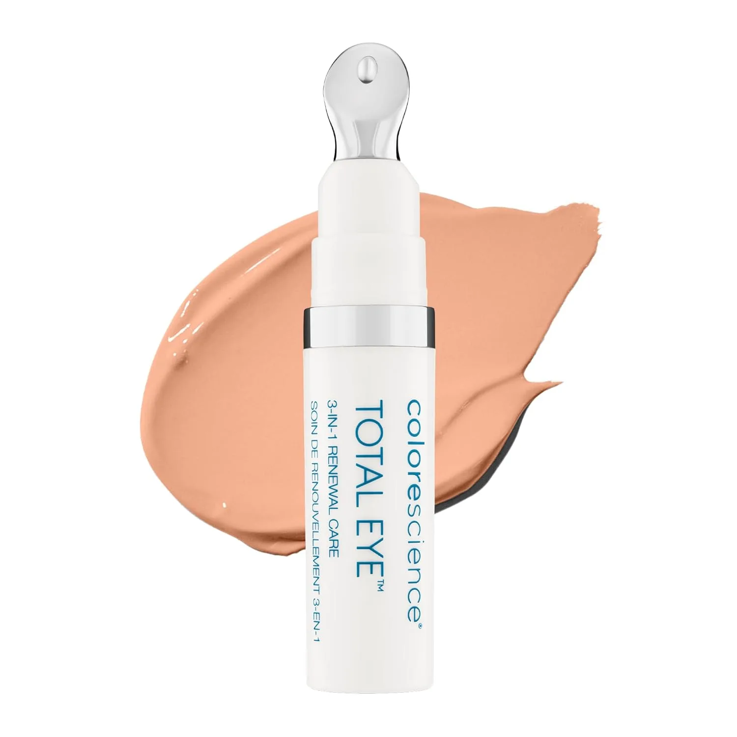 Colorescience Total Eye 3-in-1 Renewal Therapy SPF 35, защита от широкого спектра UVA/UVB-лучей, клинически доказанная коррекция цвета и осветление, охлаждающий аппликатор для уменьшения отечности. 1 штука (1 шт.), Medium