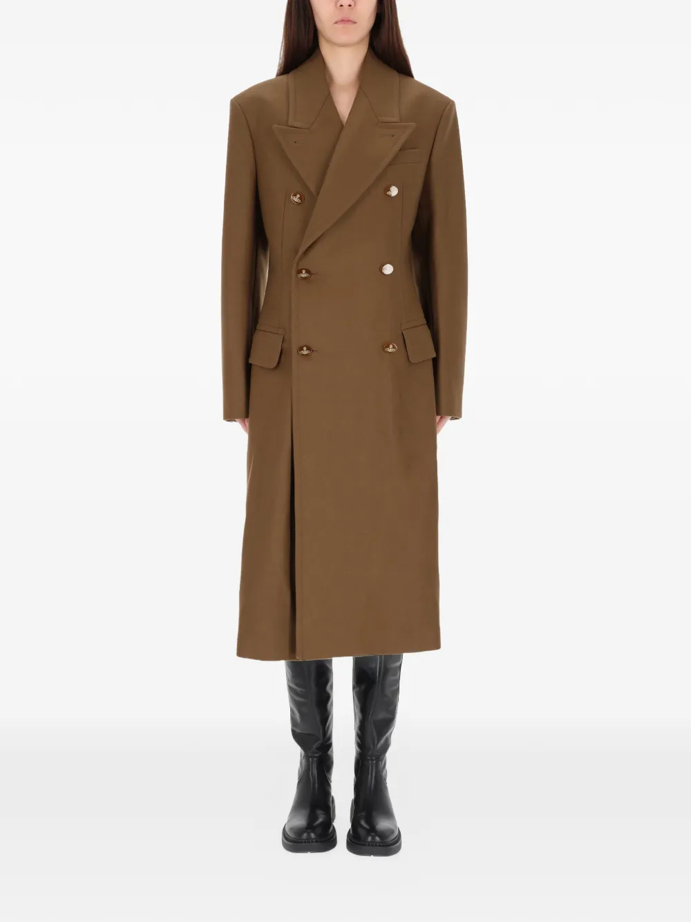 

Двубортное пальто Vivienne Westwood, коричневый