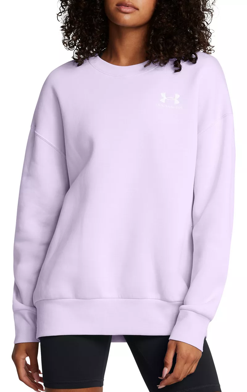 

Женская флисовая футболка оверсайз Under Armour Icon, цвет Salt Purple/White