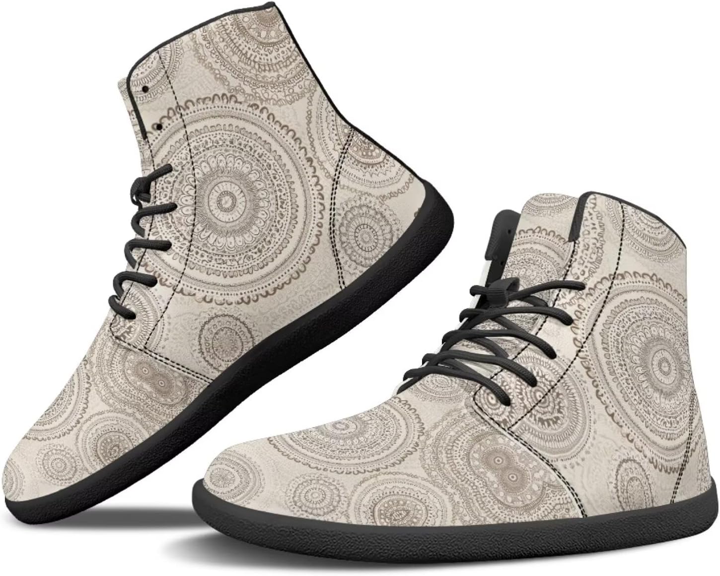 

Мужские сандалии Howilath Boho Mandala с животным принтом, обувь, кроссовки с широкой носочной частью, высокие кеды, минималистичные кроссовки с нулевым перепадом, белый