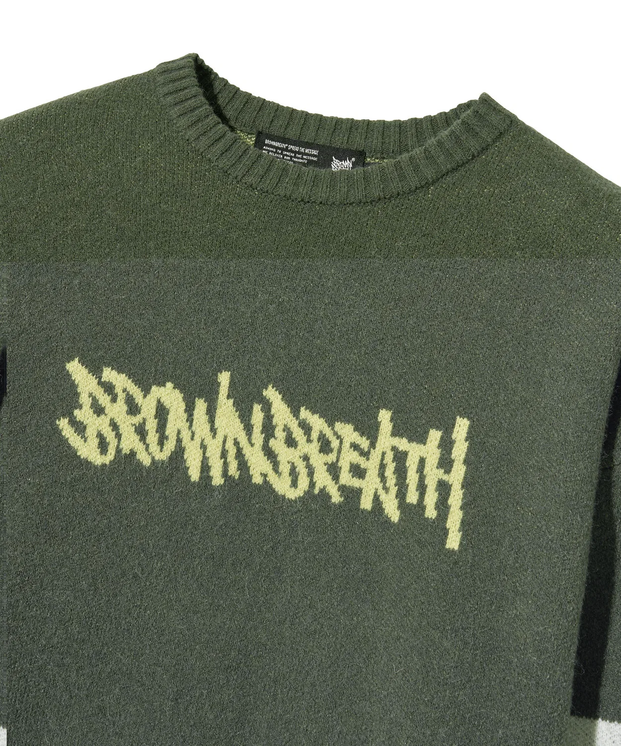 Детский вязаный пуловер цвета хаки от Brownbreath Kids — фото 4
