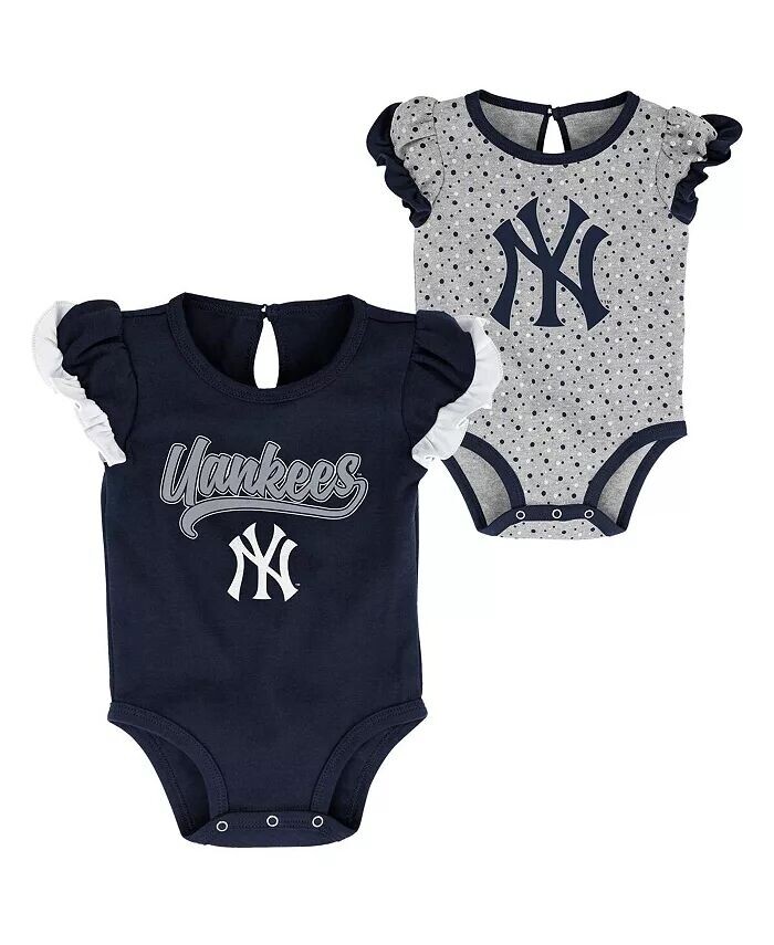 

Комплект из двух боди New York Yankees Scream and Shout для новорожденных и младенцев, мальчиков и девочек, темно-синий, серо-лиловый Outerstuff