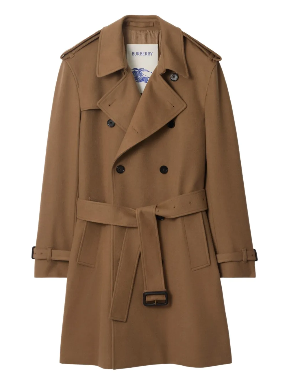 Кашемировый тренч с поясом Burberry, коричневый