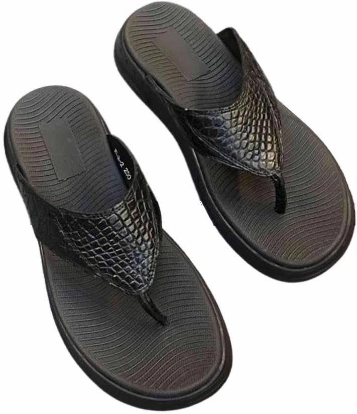 

Мужские черные шлепанцы-сандалии из натуральной экзотической крокодиловой кожи, тапочки из натуральной кожи аллигатора для отдыха Generic